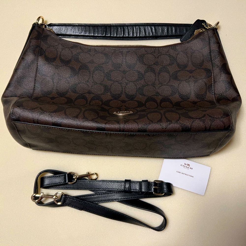 Coach handbag brown and black
